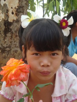 A flower for Cory from scholarship student Nong Biu