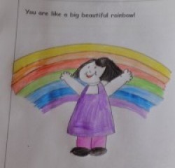 Coloured rainbow in the kids manual