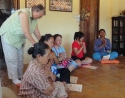 Adults receiving their Reiki attunement